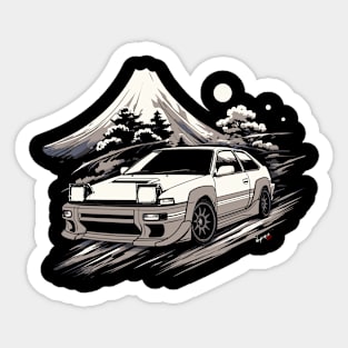 Pimped retro street race car Sticker